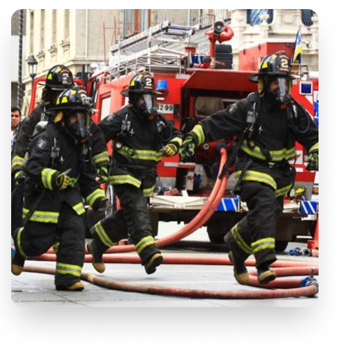 Bomberos en acción